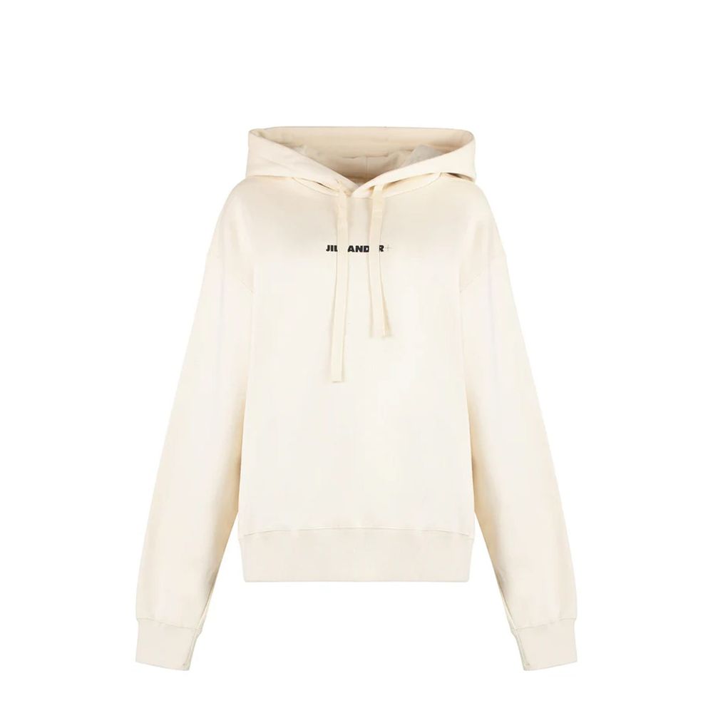 Cotton Logo Hoodie — White