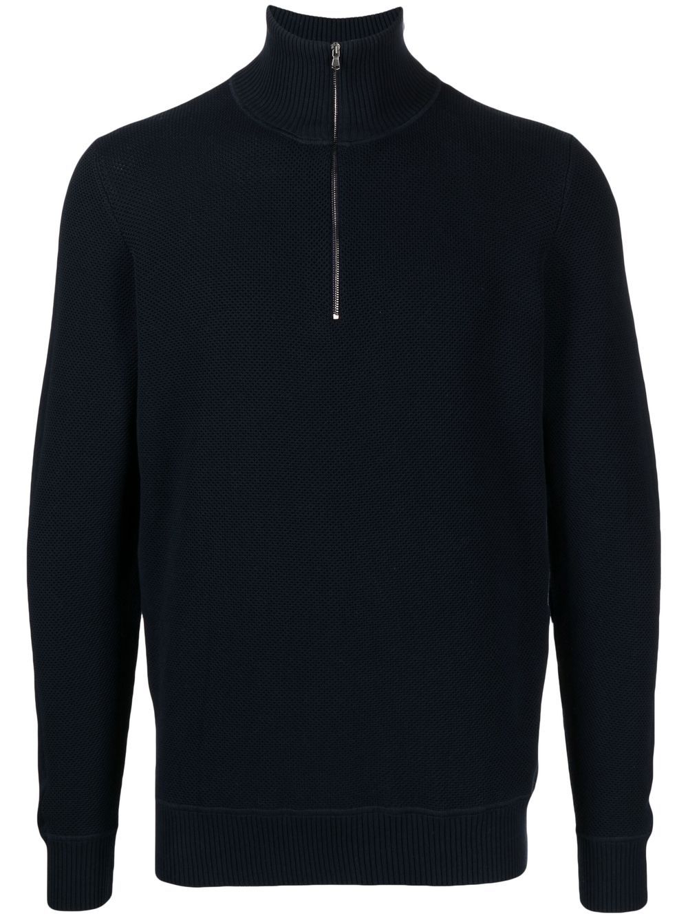 Half-zip cotton jumper - Blue
