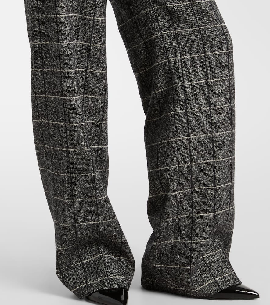High-rise wool-blend wide-leg pants