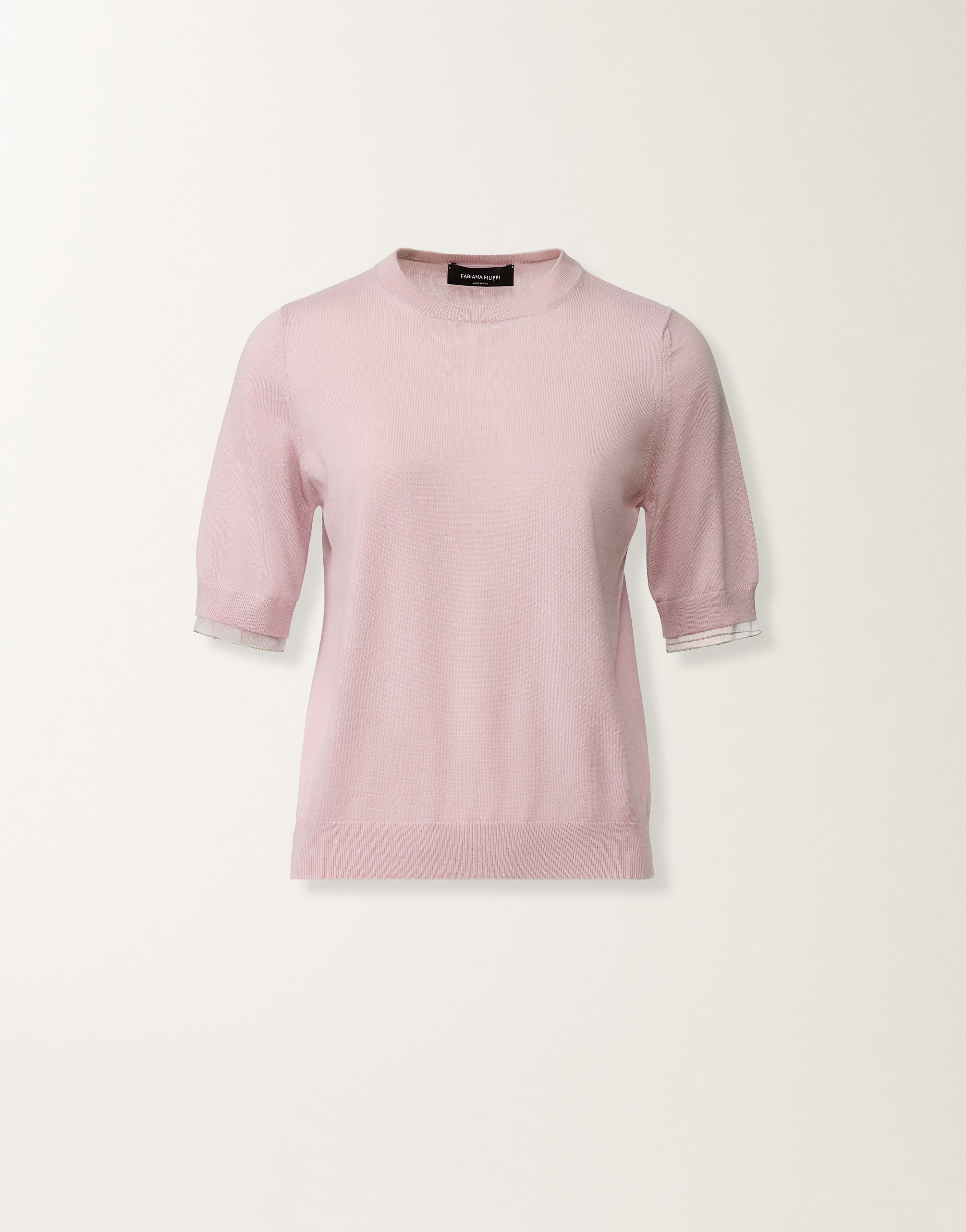 Wool and cotton sweater, lilac pink