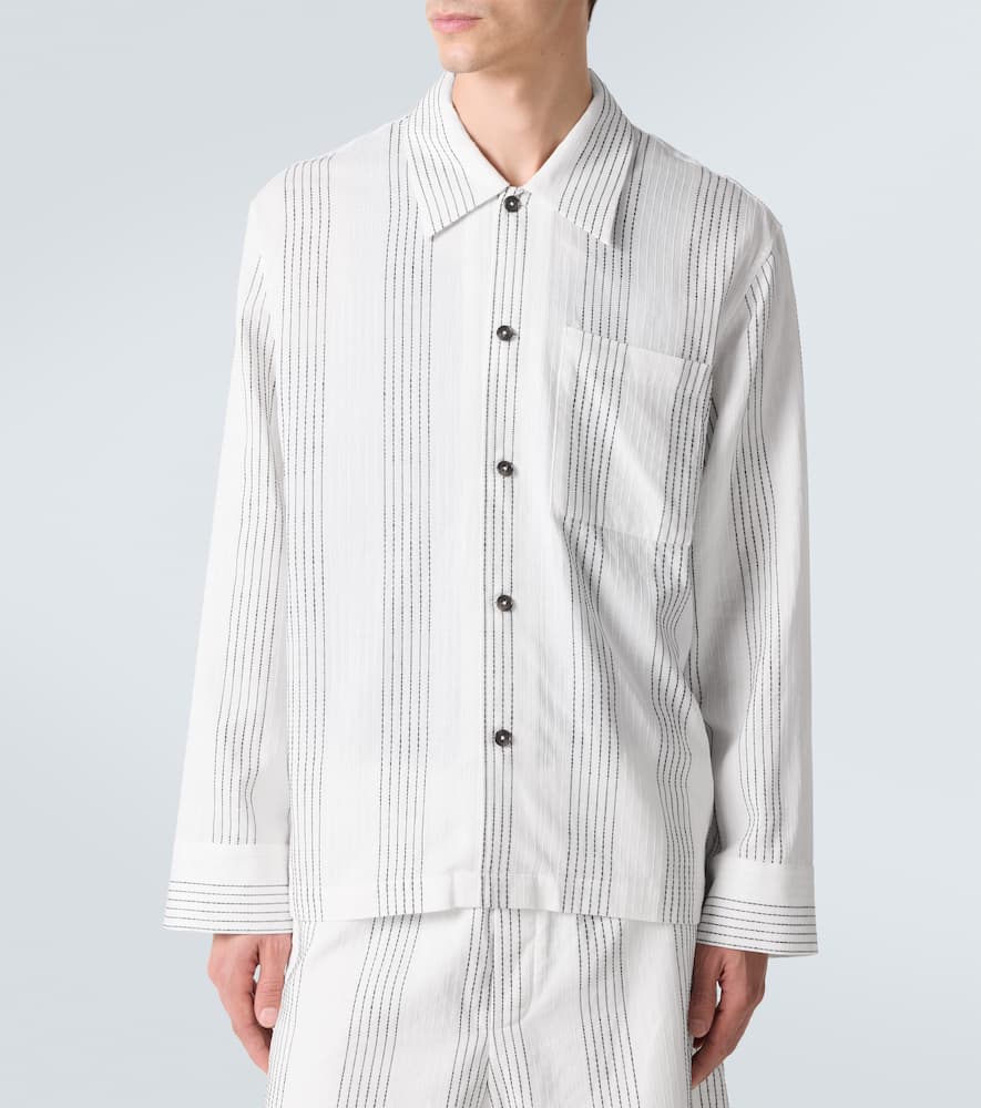 Kantha striped cotton overshirt
