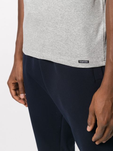 Logo patch V-neck T-shirt