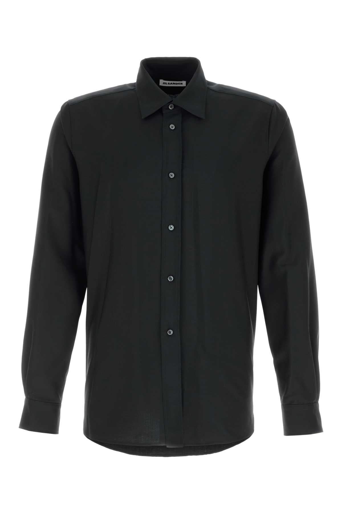 Virgin Wool Mohair Blend Shirt — Black