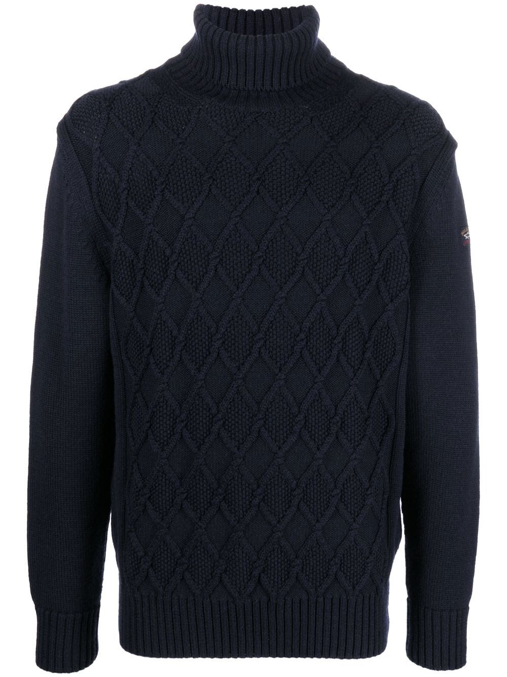Knitted roll-neck jumper - White