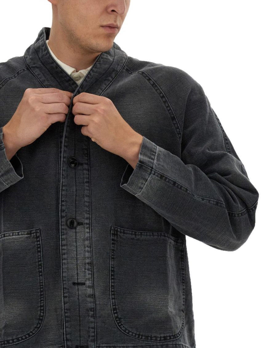 Black Solid Shawl Neck Jacket