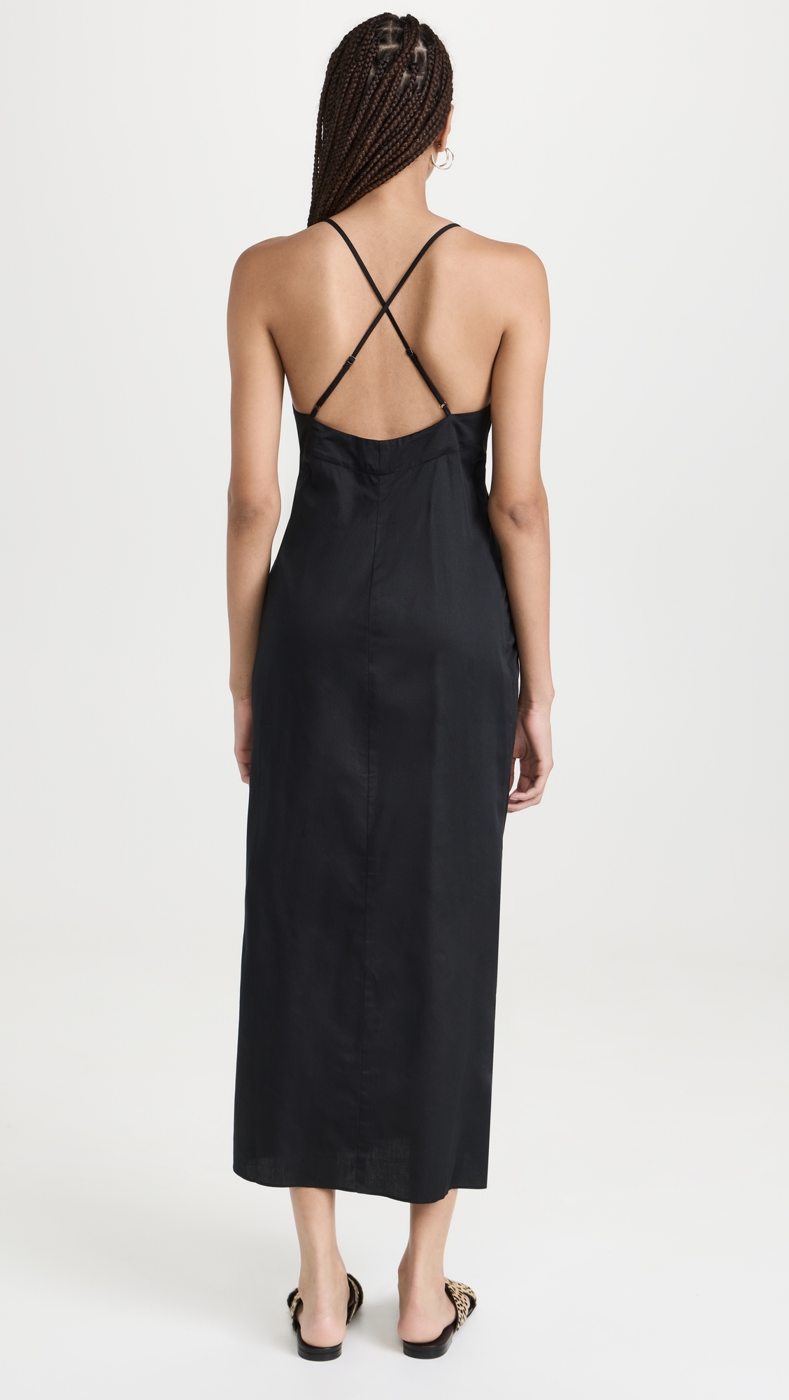 Lolita Deep V Neck Maxi Dress Black