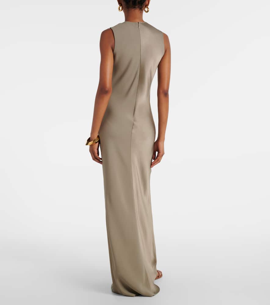 Paneled satin maxi dress