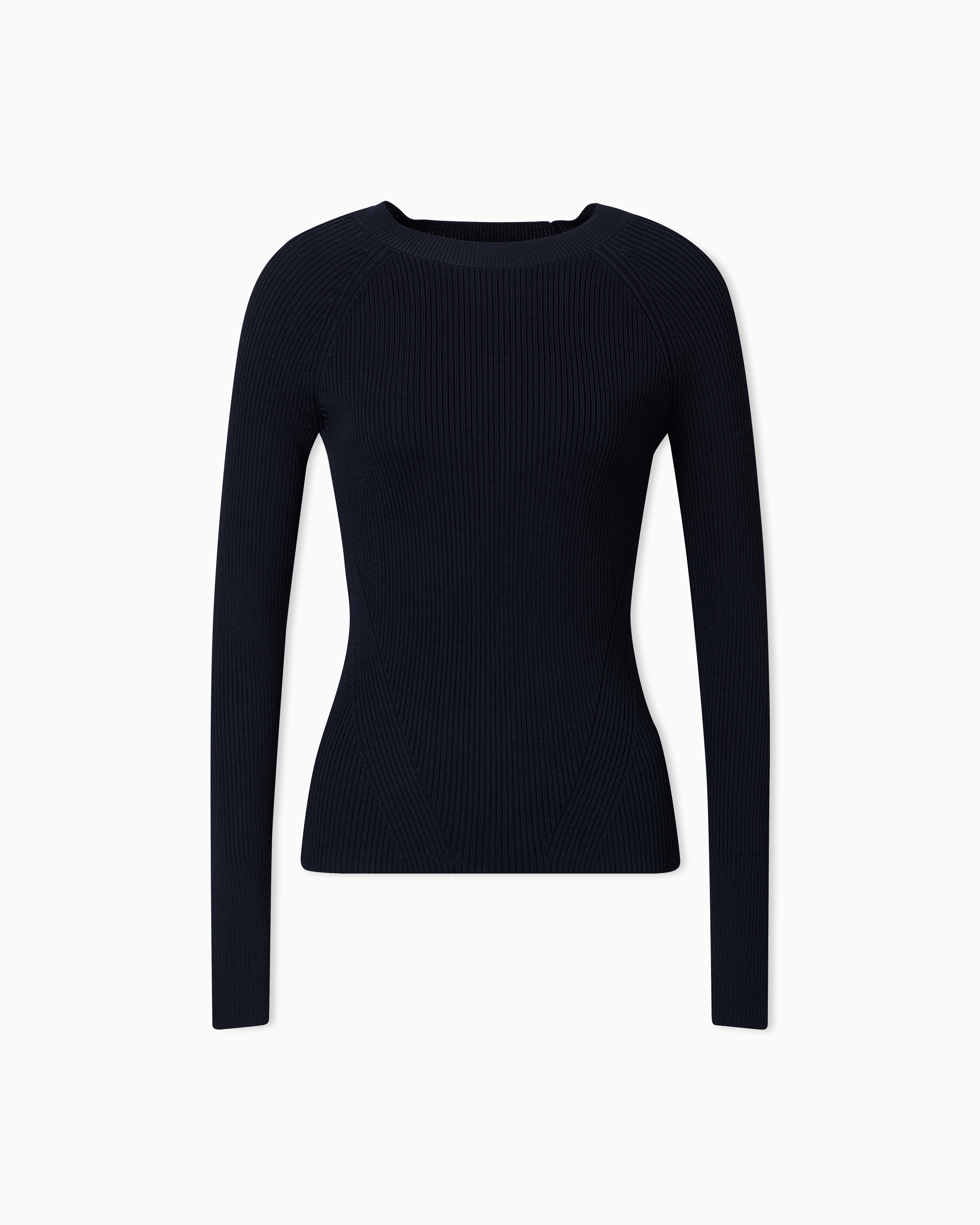 Round-neck sweater with raglan sleeves