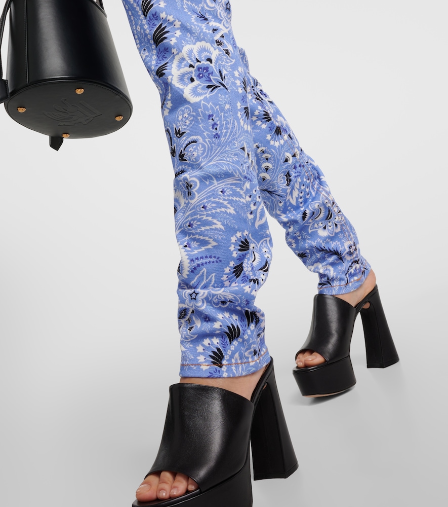 High-rise printed skinny jeans