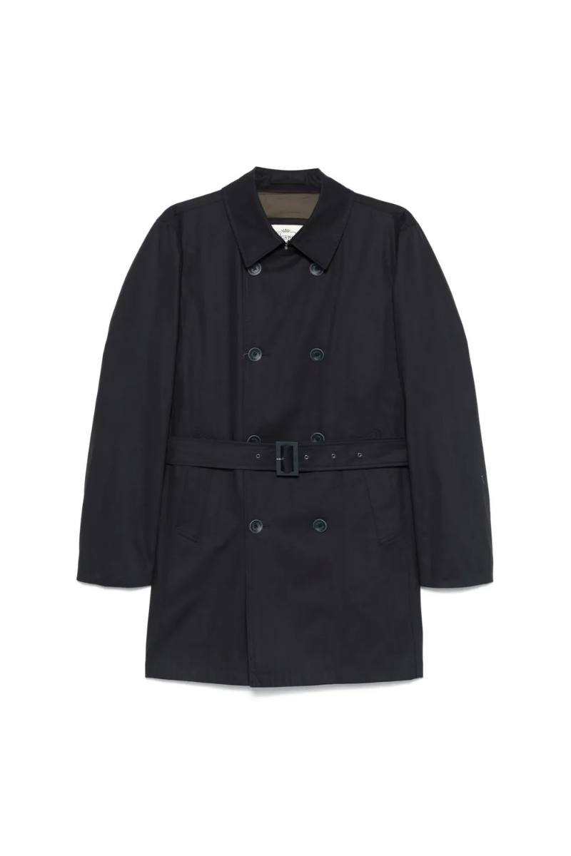 Double-Breasted Wool Coat — Navy