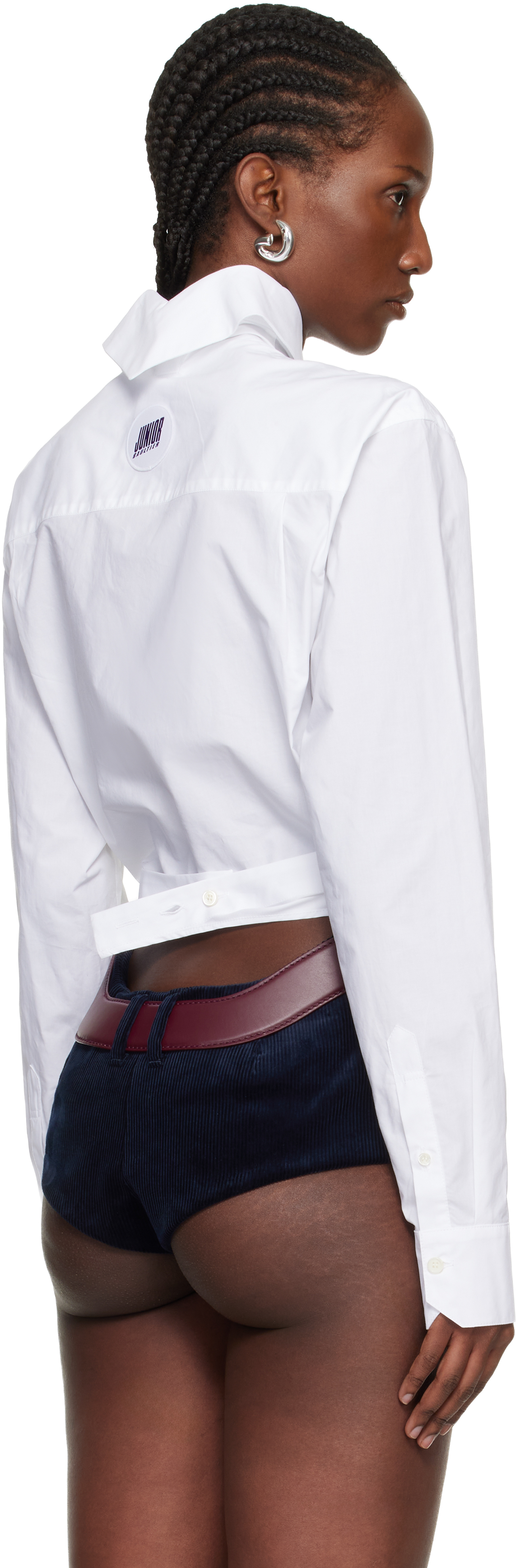 White 'The Cropped Cache-Coeur' Shirt
