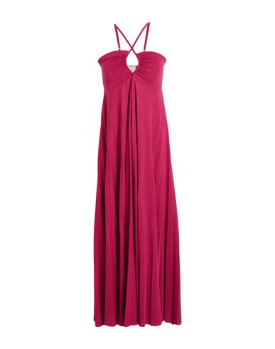 Woman Maxi dress Fuchsia Size 4 Cotton, Polyester, Polyamide, Metallic Polyester, Elastane