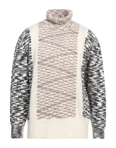 Daniele Fiesoli Man Turtleneck Ivory Size L Merino Wool, Polyamide, Recycled nylon