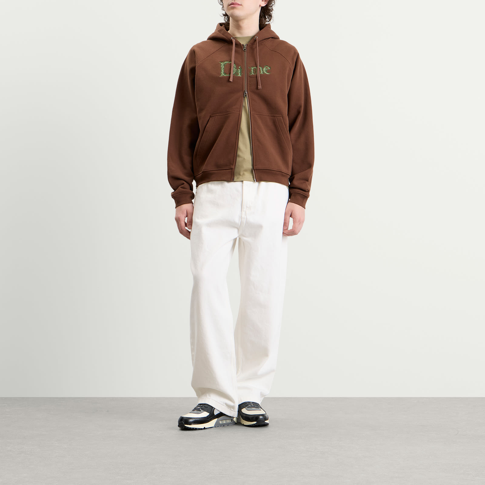 Men's Classic Veins Zip Hoodie Brown
