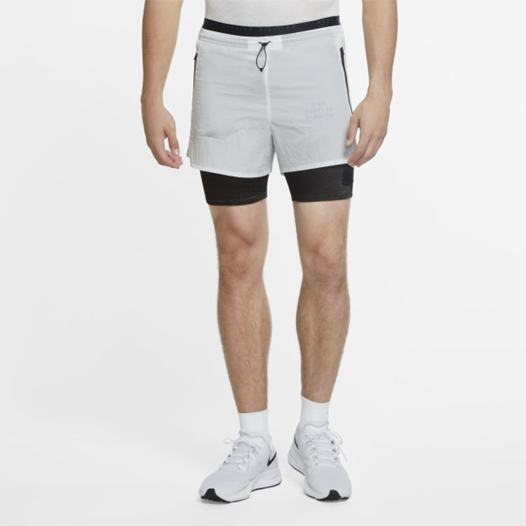 RUN DIVISION 3-IN-1 Running Shorts White Gold Color Whitegold