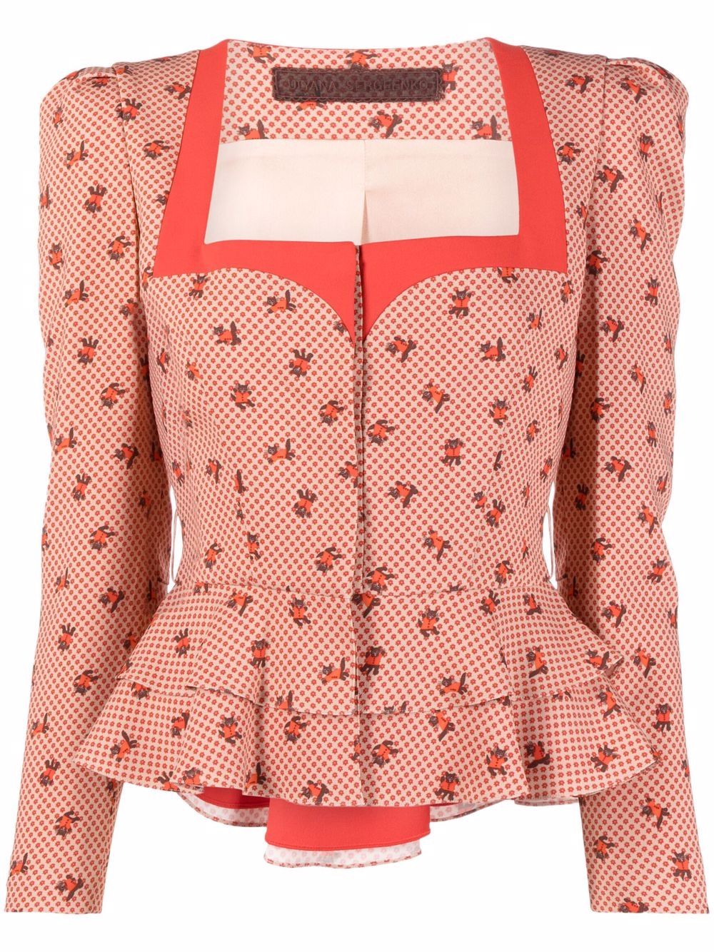Printed peplum jacket - Neutrals