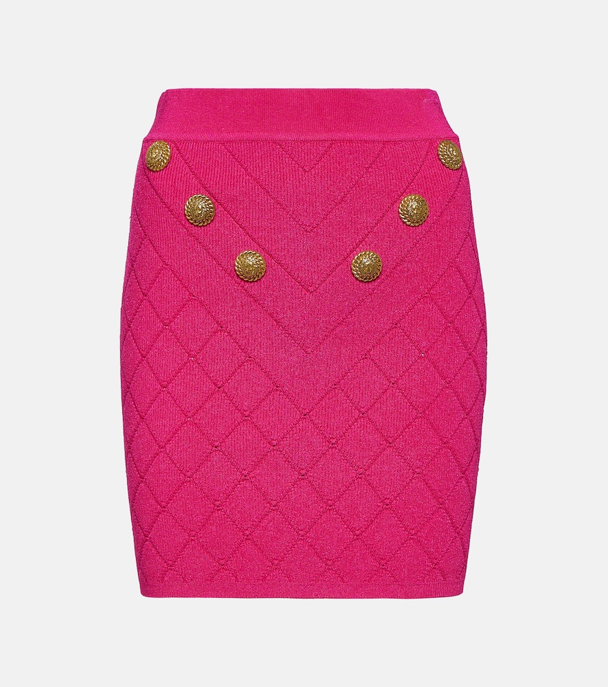 Balmain Embellished knit miniskirt