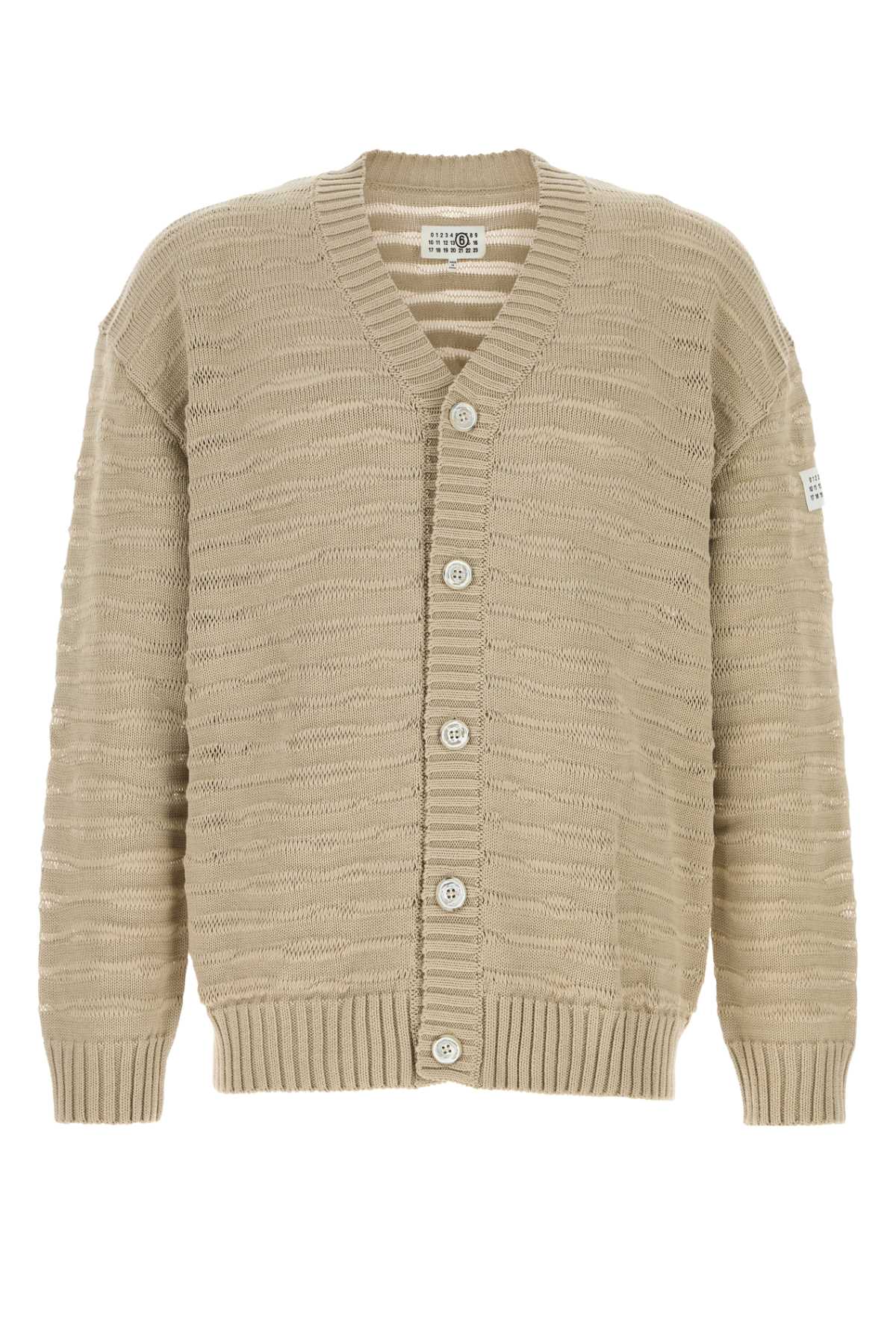 Cotton Knit Cardigan — Beige
