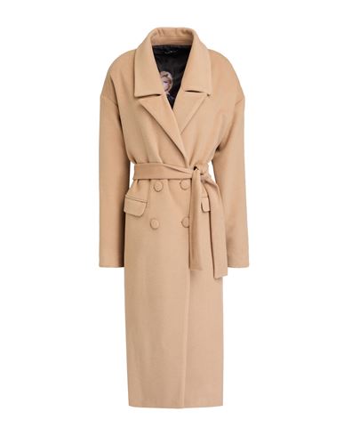 Woman Coat Camel Size 12 Polyester, Viscose