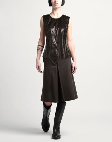 Woman Top Black Size 4 Leather