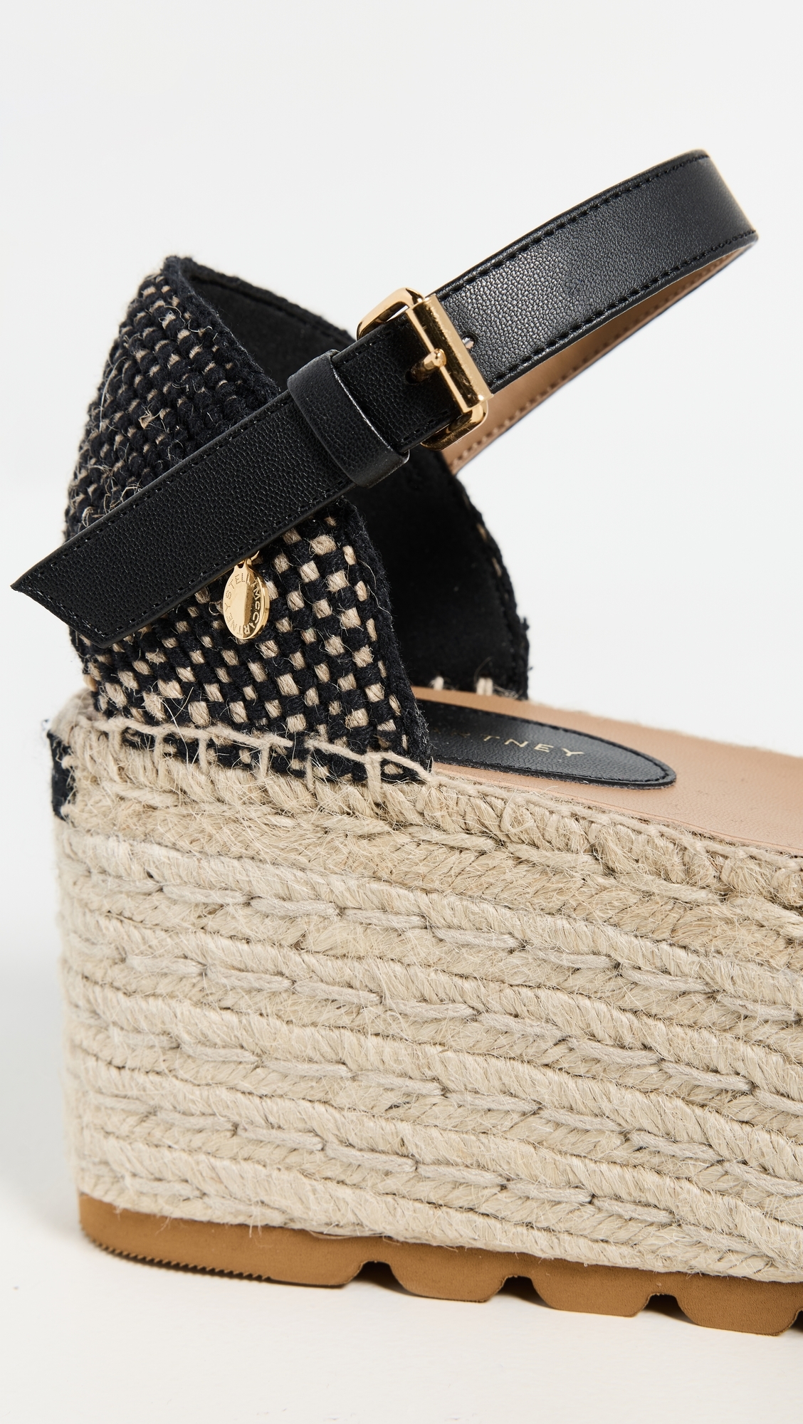 Stella McCartney Gaia Jacquard Webbing And Alter Mat Espadrilles Black