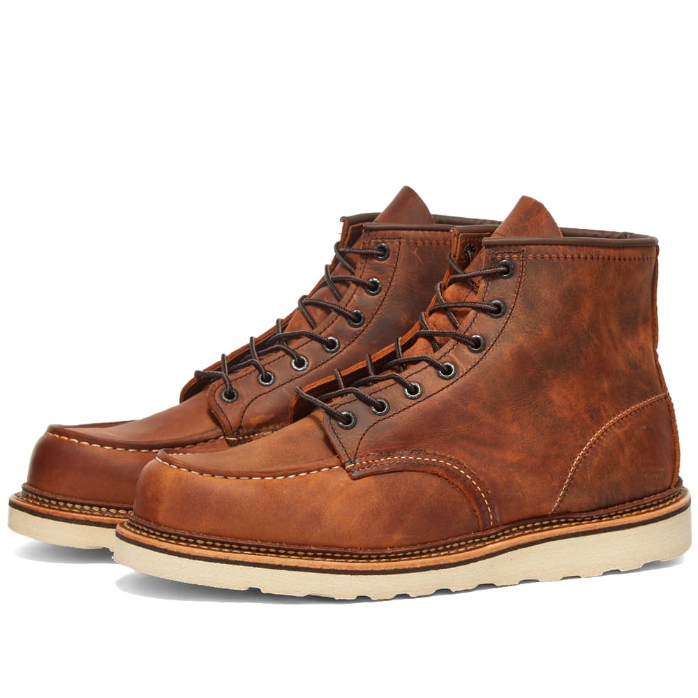 Men's 1907 Heritage Work 6" Moc Toe Boot in Copper Rough/Tough, Size UK 7.5 