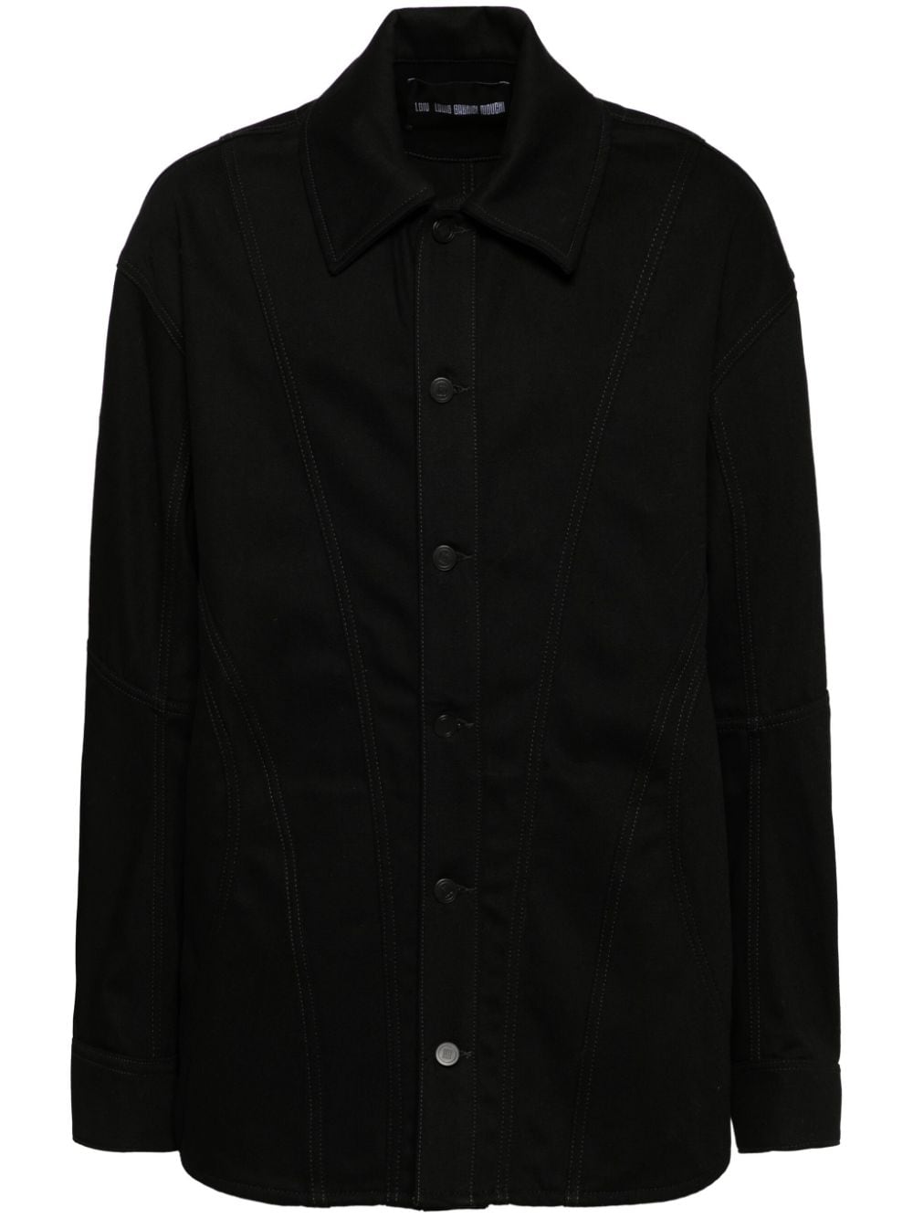 Corset details denim jacket - Black