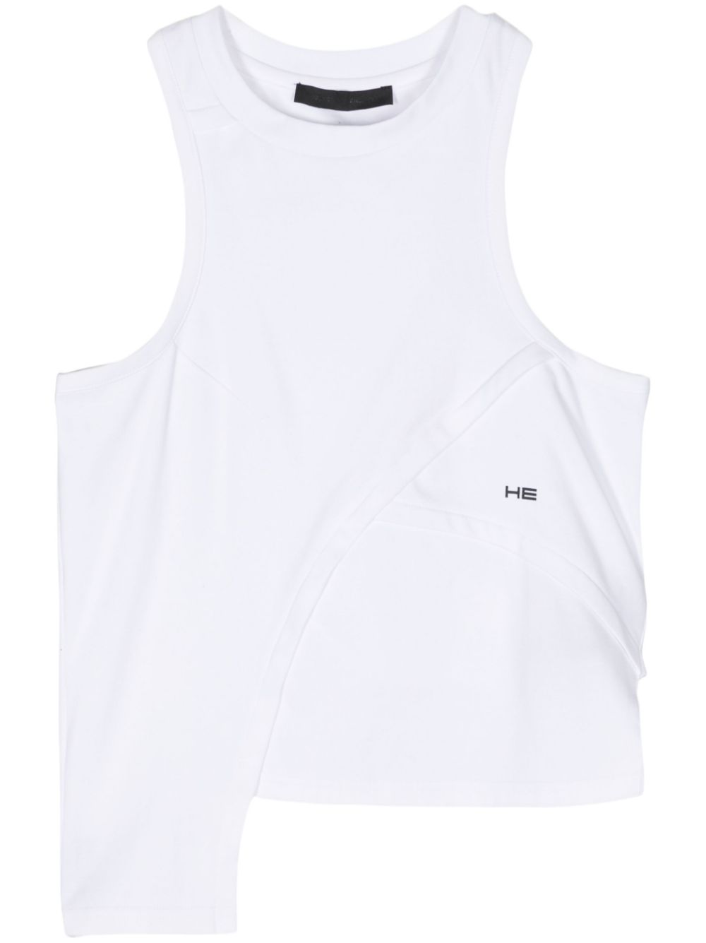 Layered cropped tank top - White