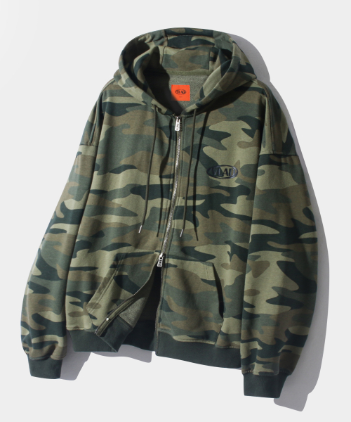 VLAD Washed Camouflage Hooded Zip-Up_Green