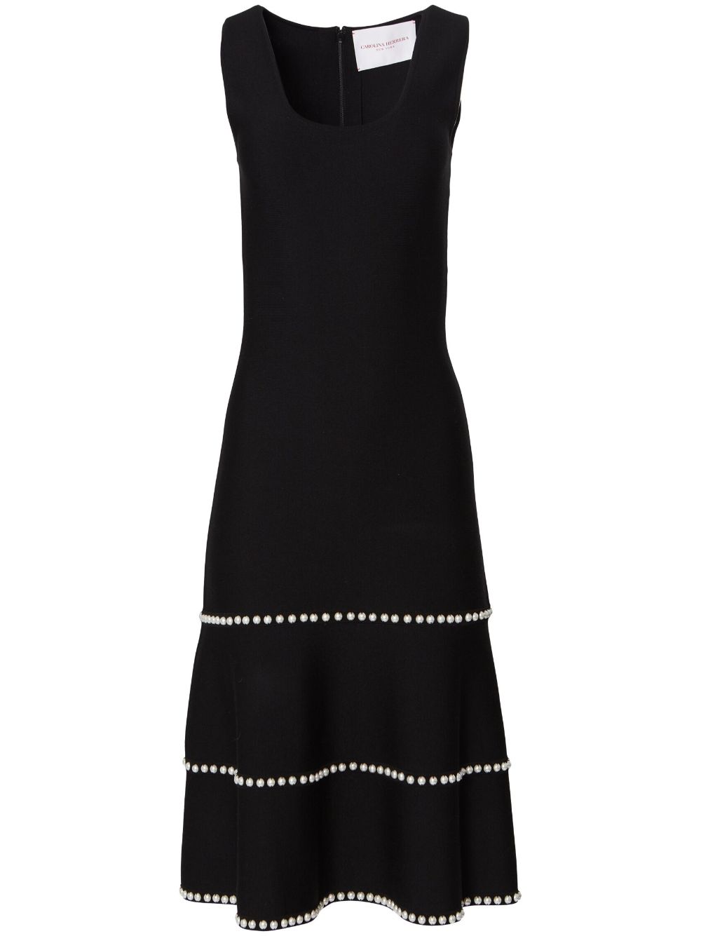 Scoop-neck midi dress - Black