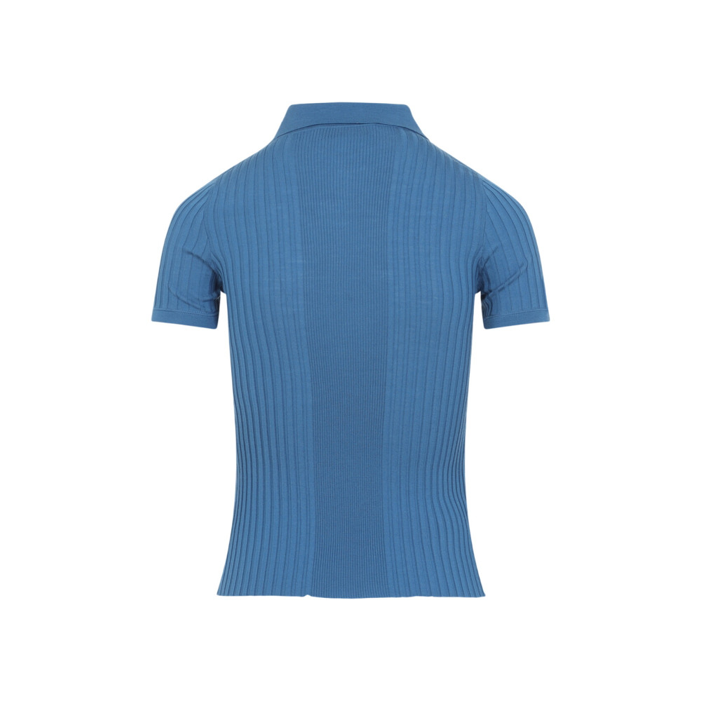 Blue Logo Shirt Collar Polo