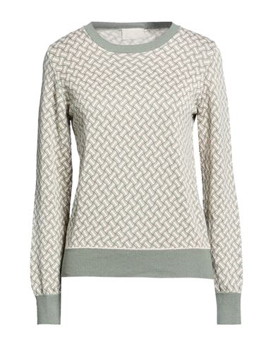 Woman Sweater Dark green Size L Cotton, Linen
