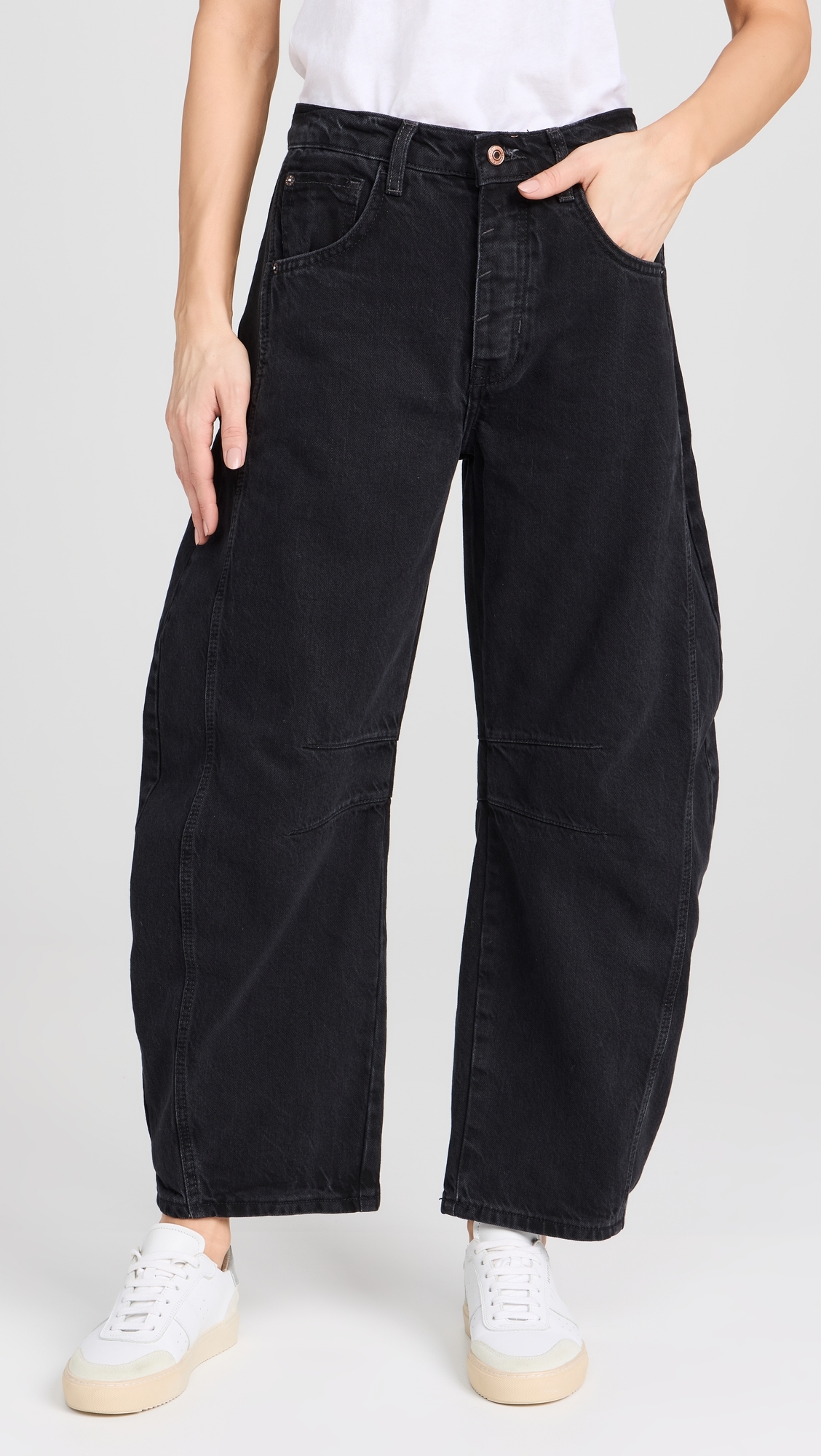 We The Free Good Luck Mid-Rise Barrel Jeans Soundwave