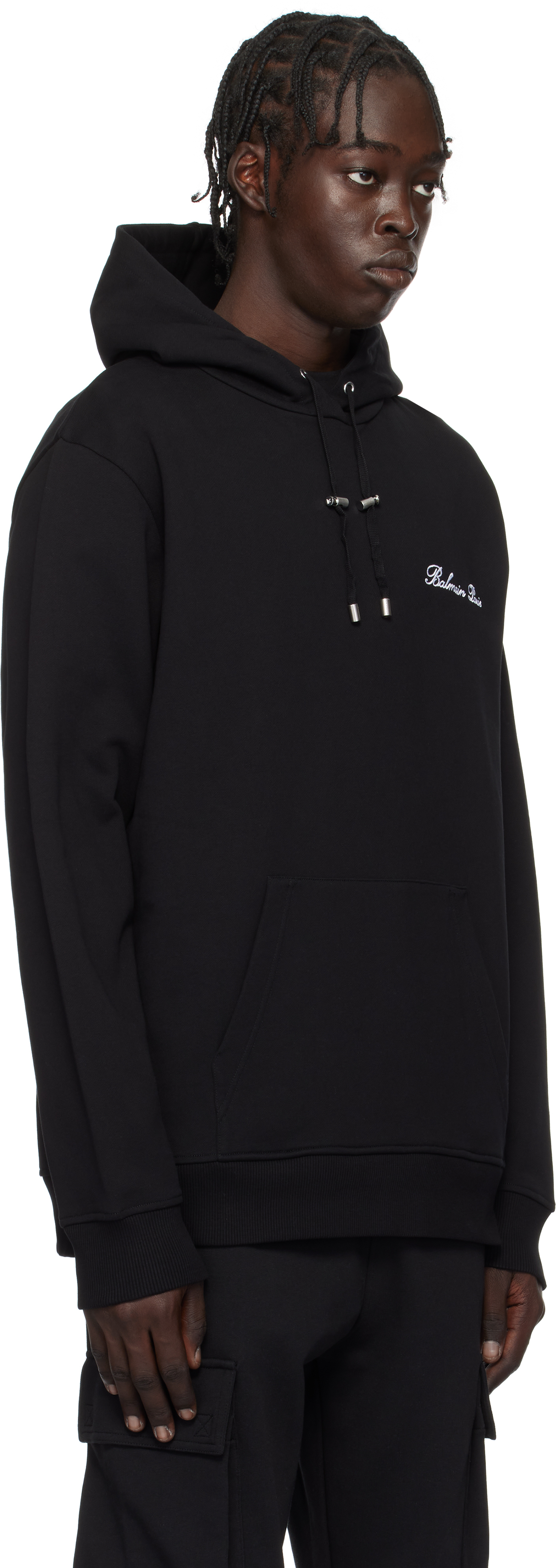 Balmain Black 'Balmain' Signature Hoodie