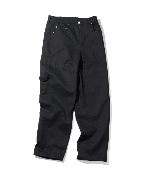 Curved Carpenter Cotton Pants MSSCP001-BK