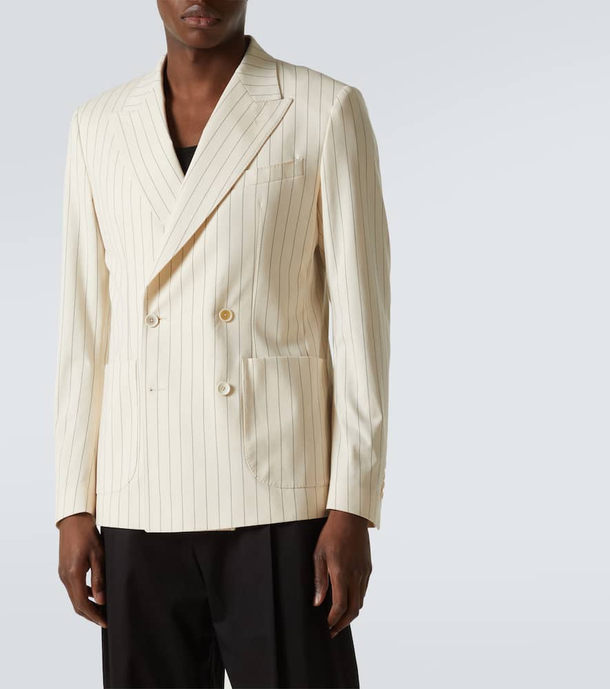 Striped cotton-blend blazer