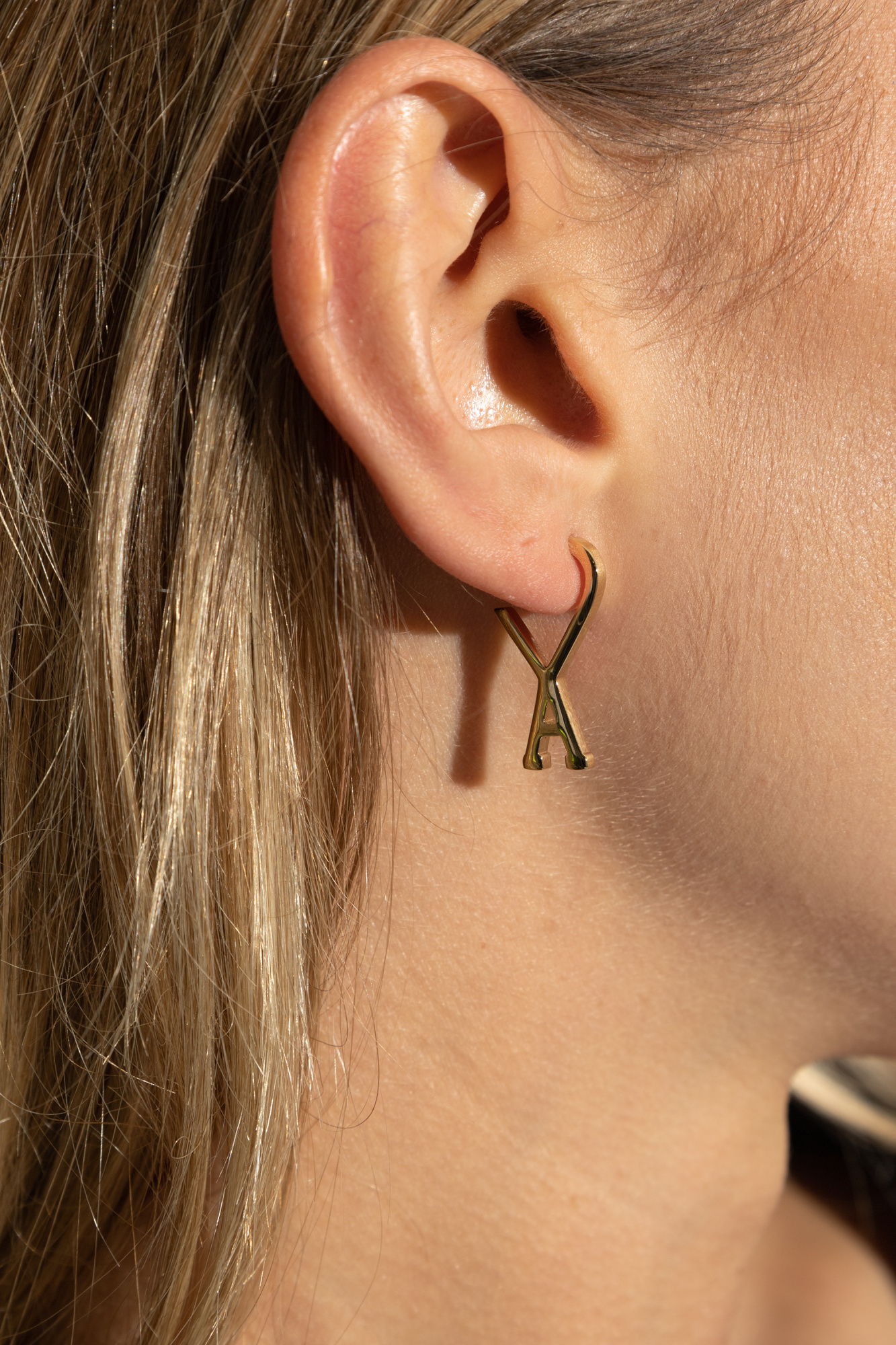 Brass Earrings, Unisex, Gold