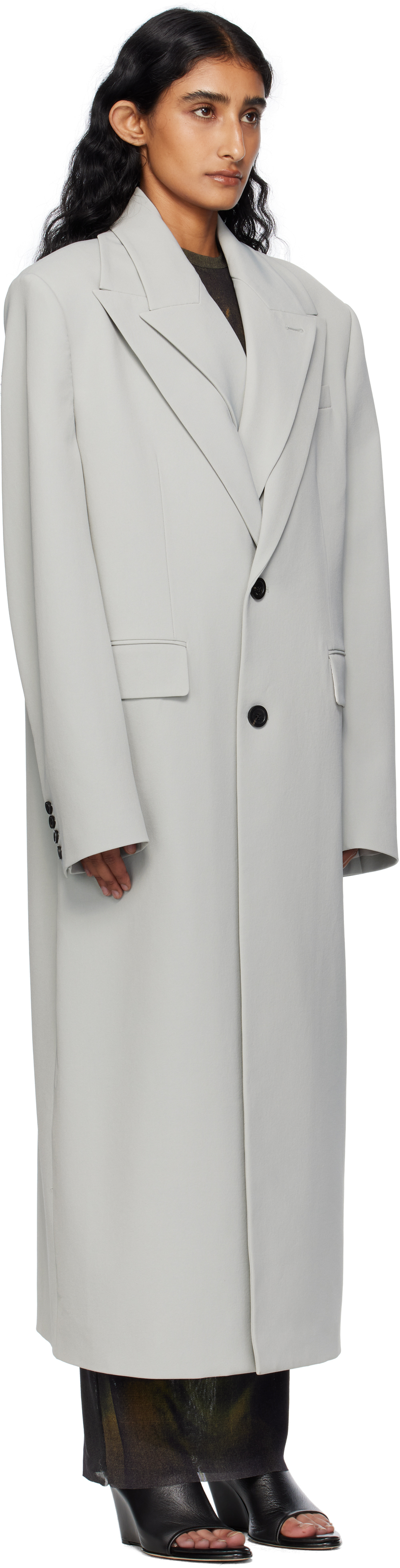Green Double Layer Body Detail Coat