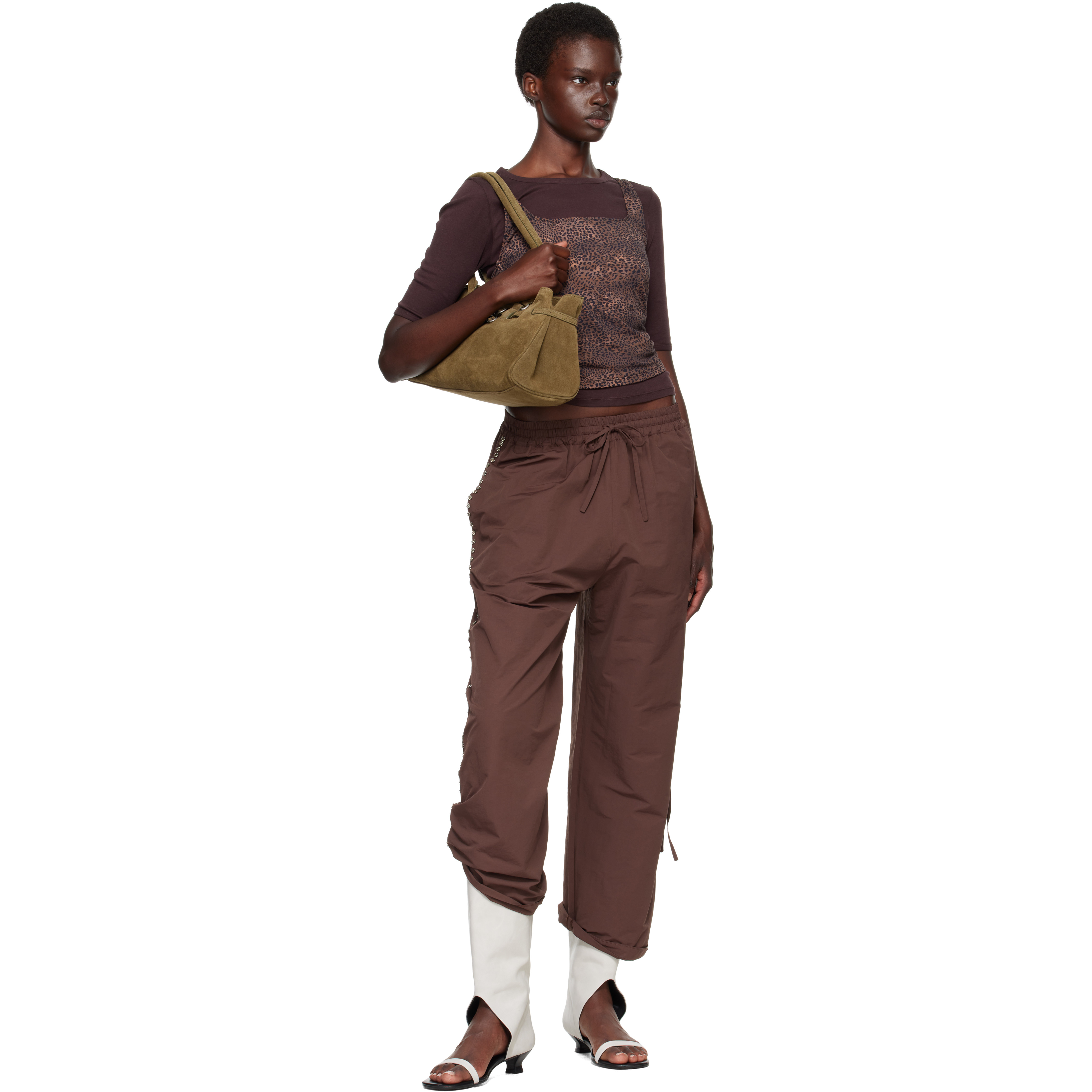 Kahki Soft Leather 'Grandma' Shoulder Bag