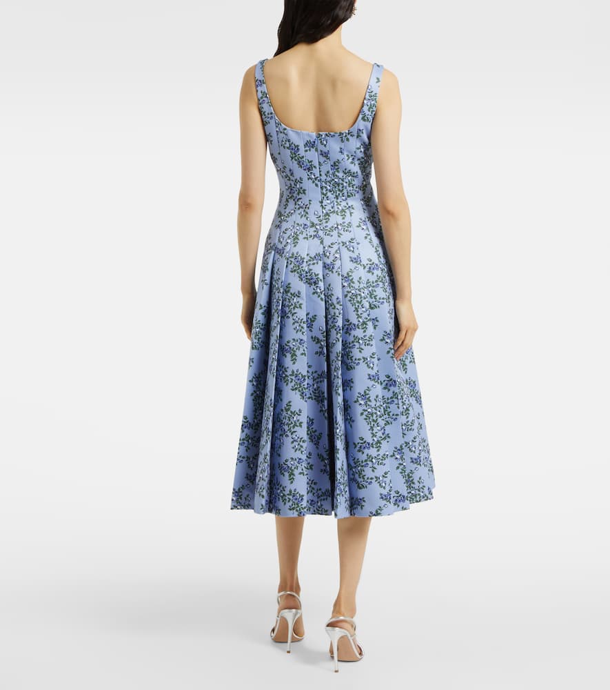 Adele floral pleated midi dress