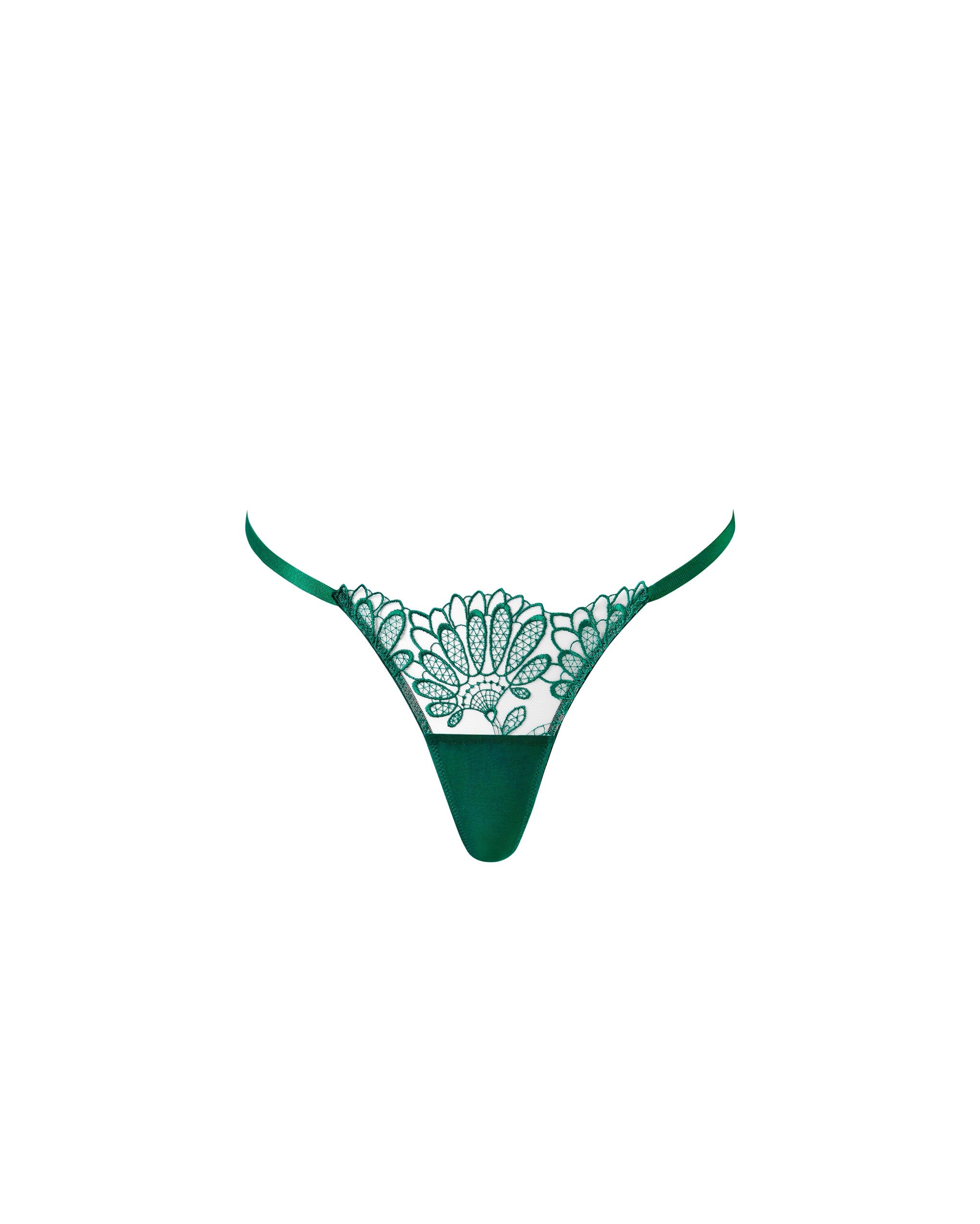 Bluebella Amaris Sheer Floral Thong Green