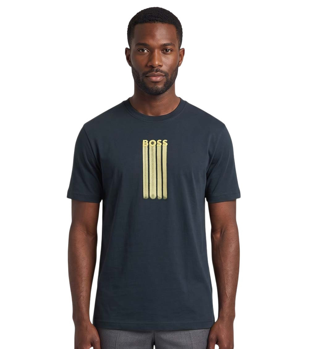 Blue Graphic Crew Neck T-Shirt