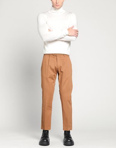Man Pants Camel Size 36 Cotton, Elastane