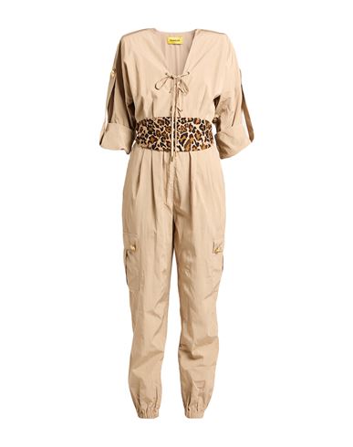 Woman Jumpsuit Beige Size 6 Viscose, Cotton