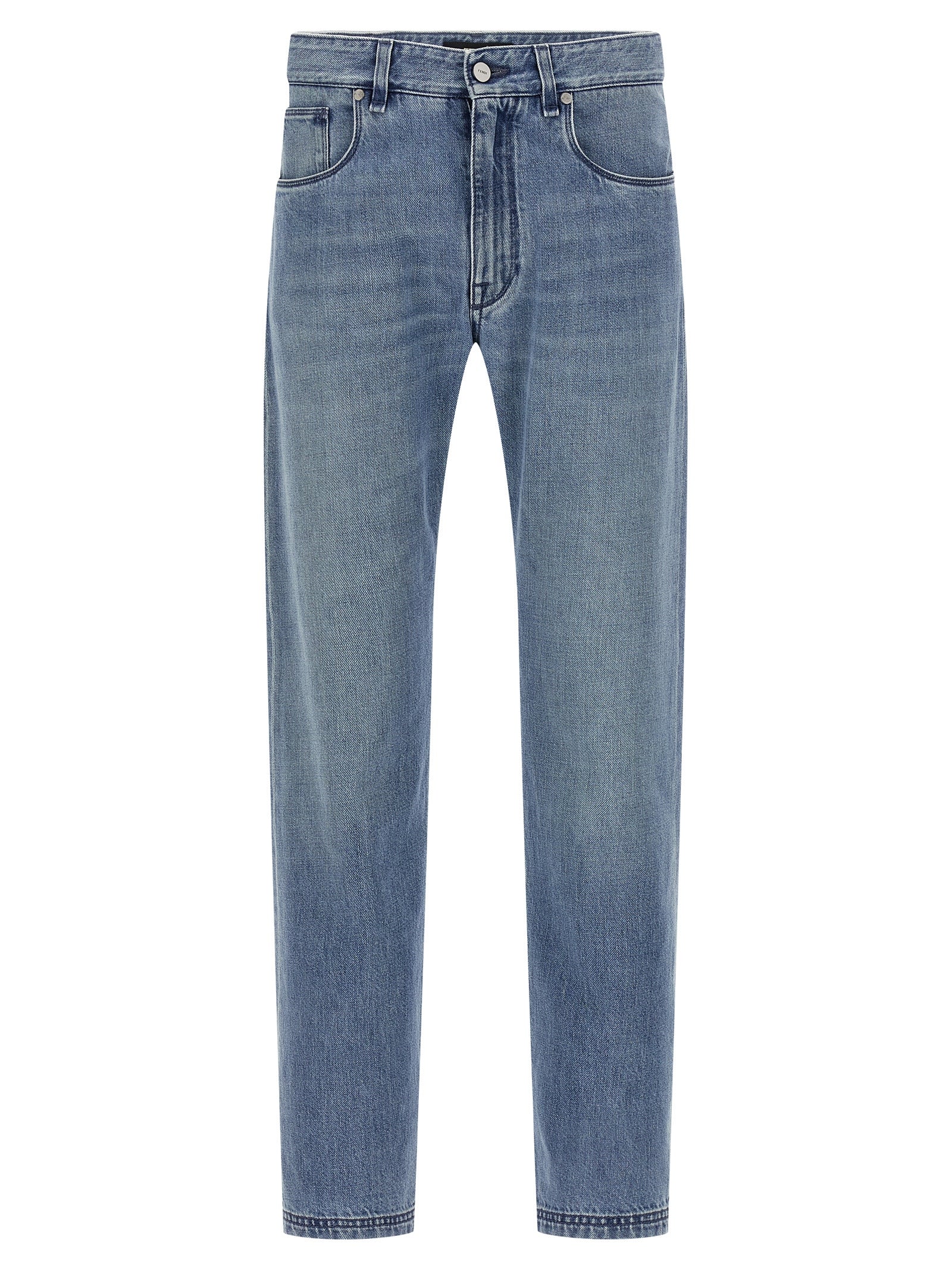Straight-Leg Cotton Jeans — Blue