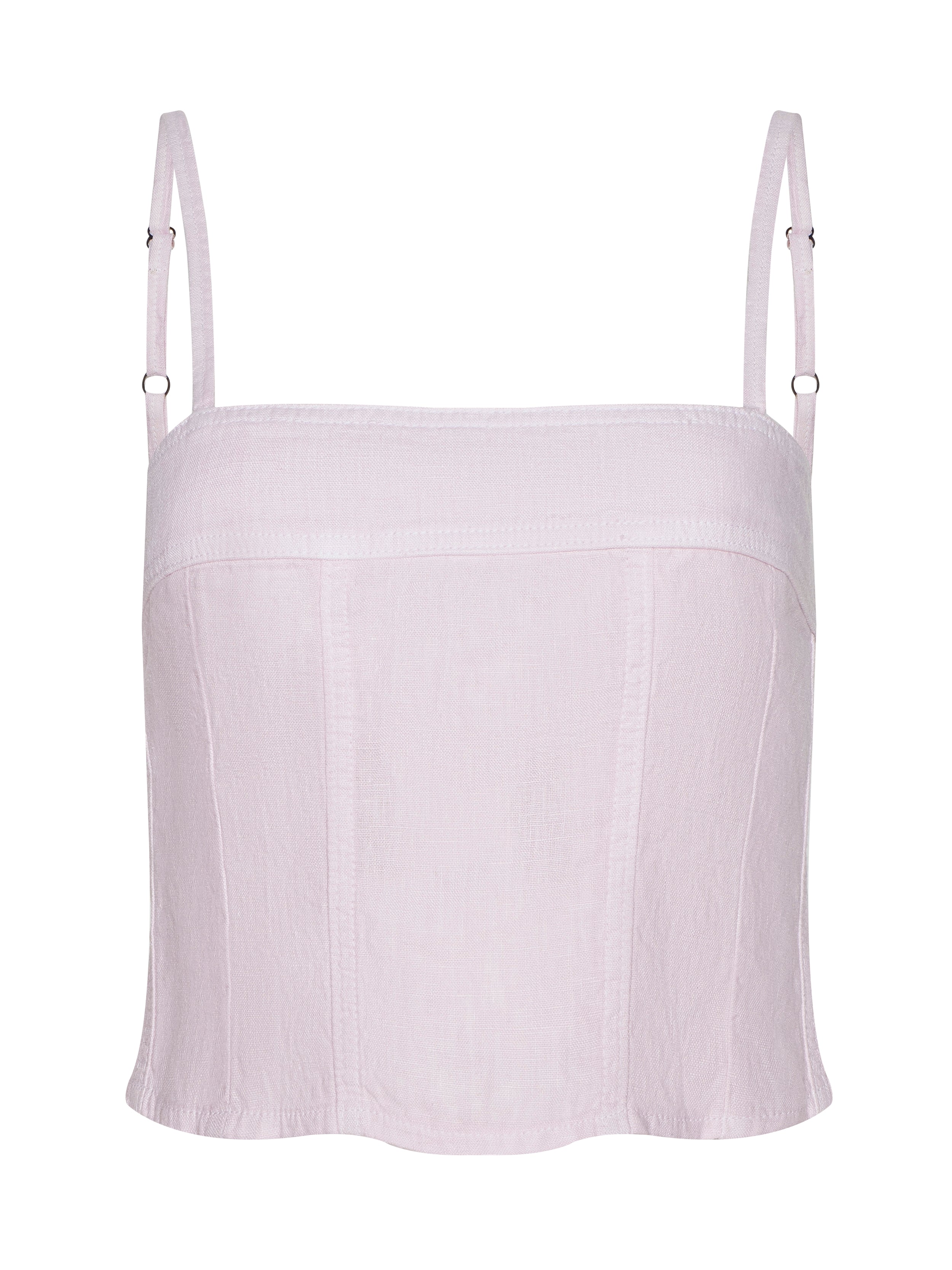Arlin Linen Tank Top In Icy Lilac