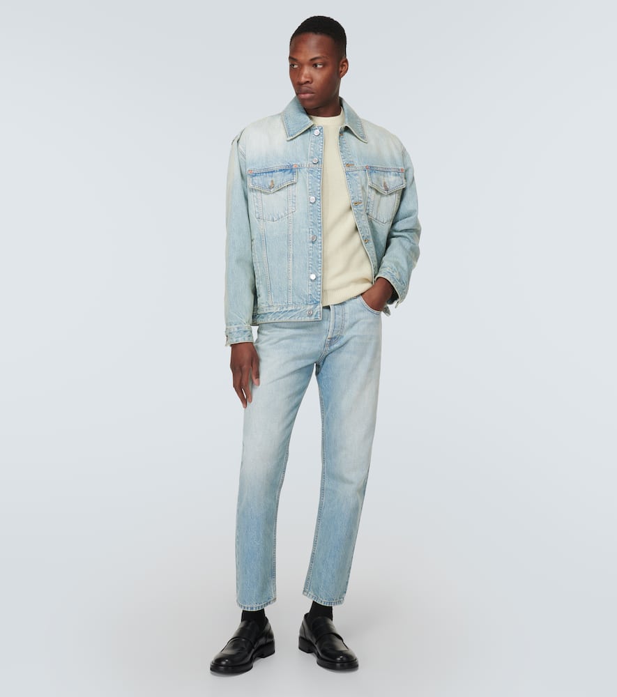 Mid-rise straight jeans