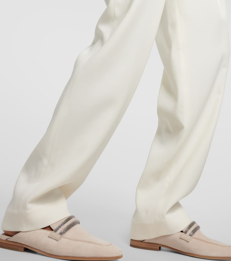 High-rise gabardine wide-leg pants
