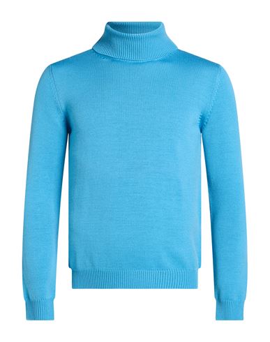 Man Turtleneck Azure Size 38 Merino Wool