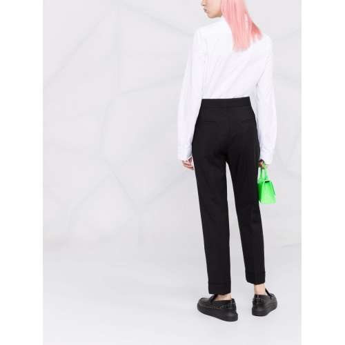 Tailored straight-leg trousers - Black